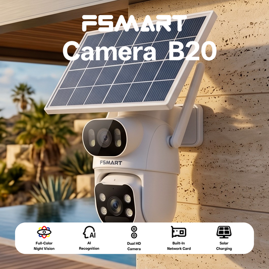 GW-B20 Cámara de seguridad solar de doble lente